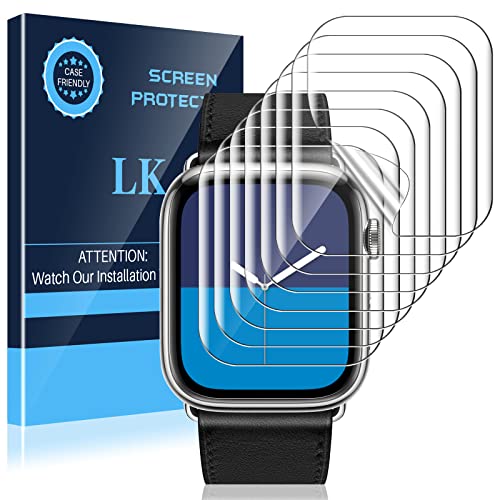 LK 8 Pack for Apple Watch 44mm Screen Protector Series 6/5 SE2 [Upgrade Soft Film] [Self-Healing] Ultra-thin Film, Screen Protector Apple Watch 44mm, Anti-Scratch, Touch Sensitive