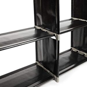 Utility Shelves Multifunctional Assembled 3 Tiers 6 Compartments Storage Shelf Black