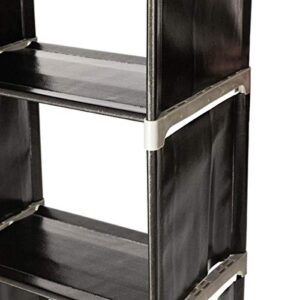 Utility Shelves Multifunctional Assembled 3 Tiers 6 Compartments Storage Shelf Black