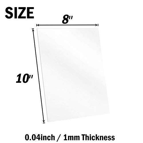 Bedexut 5 Pack 8x10" Plexiglass Sheet 1mm Thick, Clear PETG Panels for Craft Projects,Replacement Picture Frame Glass and Resin Art - Cricut Cutting Special Signs for Wedding,Festival,Party,Office.