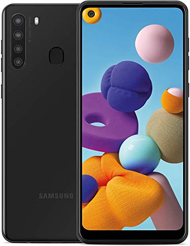 Samsung Galaxy A21 A215U 6.5” Infinity Display 32GB Android Smartphone (Black, New GSM Unlocked)