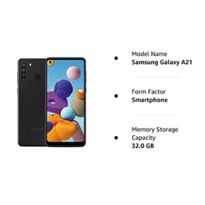 Samsung Galaxy A21 A215U 6.5” Infinity Display 32GB Android Smartphone (Black, New GSM Unlocked)