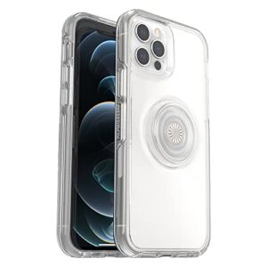 otterbox otter + pop symmetry series clear case for the iphone 12 and 12 pro - clear