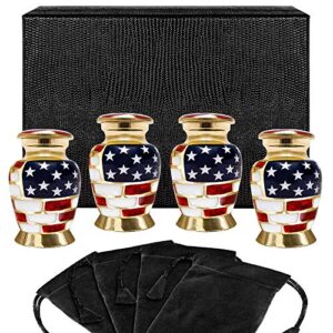 trupoint memorials cremation urns for human ashes - decorative urns, urns for human ashes female & male, urns for ashes adult female, funeral urns - american flag classic, 4 small keepsakes