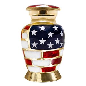 Trupoint Memorials Cremation Urns for Human Ashes - Decorative Urns, Urns for Human Ashes Female & Male, Urns for Ashes Adult Female, Funeral Urns - American Flag Classic, 4 Small Keepsakes