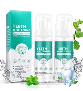 2pcs toothpaste cleansing foam, 60ml baking soda toothpaste, intensive stain removal toothpaste, travel friendly, easy to use, oral care-toothpaste replacement, ultra-fine mousse foam