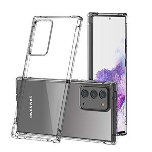 KIOMY Crystal Clear Case for Samsung Galaxy Note 20 5G Hybrid Design [Hard PC Back] with Flexible TPU Frame Shockproof Bumper Protective Transparent Cell Phone Back Cover Slim Fit Enhanced Corners