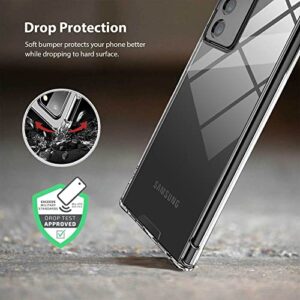 KIOMY Crystal Clear Case for Samsung Galaxy Note 20 5G Hybrid Design [Hard PC Back] with Flexible TPU Frame Shockproof Bumper Protective Transparent Cell Phone Back Cover Slim Fit Enhanced Corners