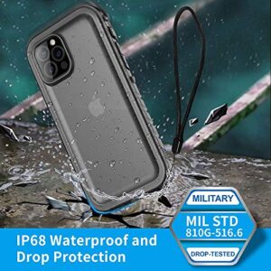 SPORTLINK Compatible with iPhone 12 Pro Max Waterproof Case - Full Body Shockproof Dustproof Phone Screen Protector Rugged Cases for iPhone 12 Pro Max 6.7 Inches Black