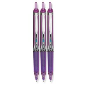 pilot precise v7 rt retractable liquid ink rollerball pens, fine point, 0.7mm, purple ink, 3 count