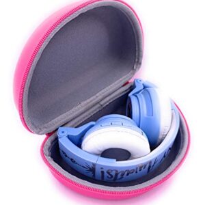 xcivi Carrying Case for eKids Wireless Bluetooth Portable Kids Headphones for School Home Travel- Case Only(Pink)