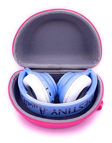 xcivi Carrying Case for eKids Wireless Bluetooth Portable Kids Headphones for School Home Travel- Case Only(Pink)