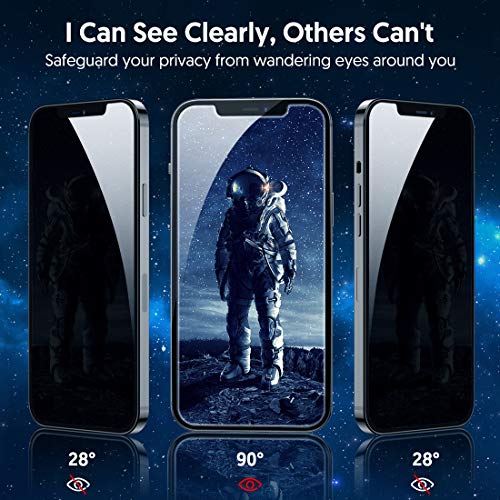 Fotbor for iPhone 12 Pro Max Privacy Screen Protector, Privacy Screen Protector for iPhone 12 Pro Max [2X Anti-Spy] Shatterproof 9H Tempered Glass Film for Apple iPhone 12 Pro Max 6.7" (2 PACK)