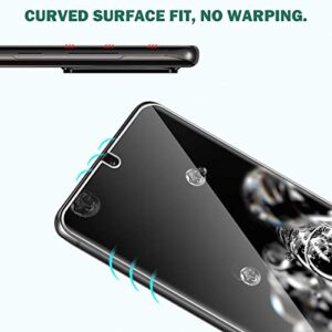 EGV 5Pack 2pcs Flexible TPU Screen Protector + 3pcs Tempered Glass Camera Lens Protector Compatible for Samsung Galaxy S20 Ultra 6.9-inch,Positioning Tool, Support Fingerprint, Bubble Free