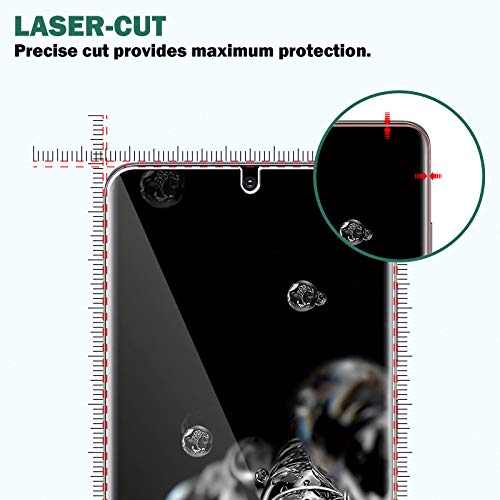 EGV 5Pack 2pcs Flexible TPU Screen Protector + 3pcs Tempered Glass Camera Lens Protector Compatible for Samsung Galaxy S20 Ultra 6.9-inch,Positioning Tool, Support Fingerprint, Bubble Free