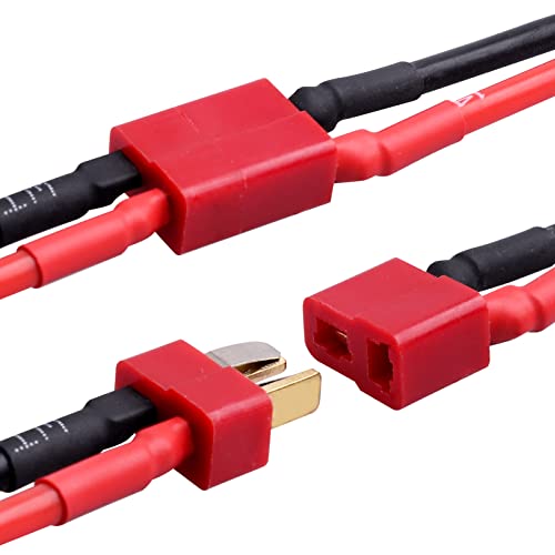 HobbyPark Tamiya Connector to Deans T Plug Adapter Cable for RC Cars Lipo/NiMH Battery Charging ESC Connection (4PCS)