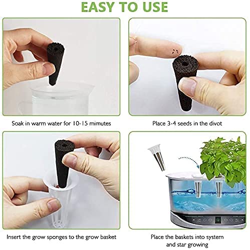 Grow Sponges for Use with AeroGarden, Eco-Friendly Plant Growing Plugs Sponges for Hydroponic Plants Growth, Pack of 50