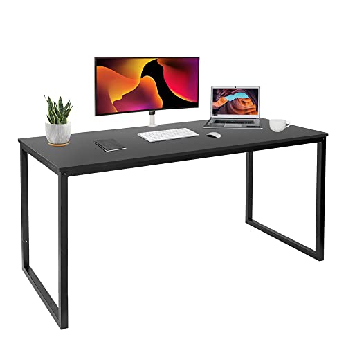 ZenStyle Computer Desk 55" Large Office Desk Computer Table Laptop PC Simple Study Writing Desk for Home Office, Black