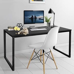 ZenStyle Computer Desk 55" Large Office Desk Computer Table Laptop PC Simple Study Writing Desk for Home Office, Black