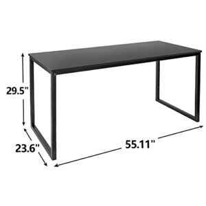 ZenStyle Computer Desk 55" Large Office Desk Computer Table Laptop PC Simple Study Writing Desk for Home Office, Black