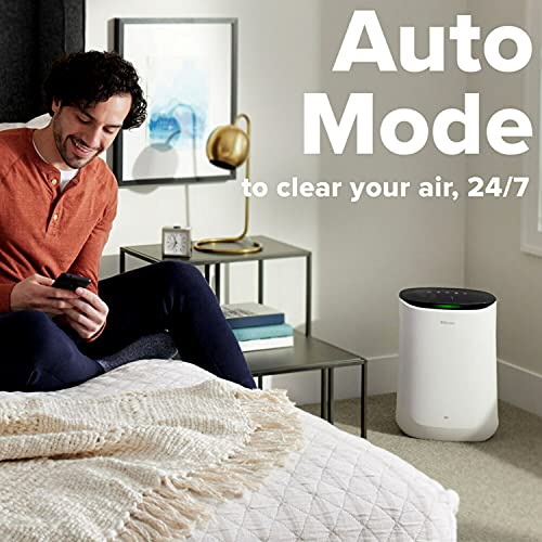 Filtrete Smart Air Purifier & Air Quality Monitor Medium Rooms, up to 150 sqft, Alexa enabled, Wi-Fi Simple Setup, True HEPA Filter for Allergens, Dust, Bacteria, & Viruses, Alexa smart reorders