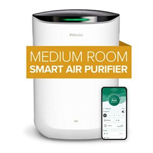 Filtrete Smart Air Purifier & Air Quality Monitor Medium Rooms, up to 150 sqft, Alexa enabled, Wi-Fi Simple Setup, True HEPA Filter for Allergens, Dust, Bacteria, & Viruses, Alexa smart reorders