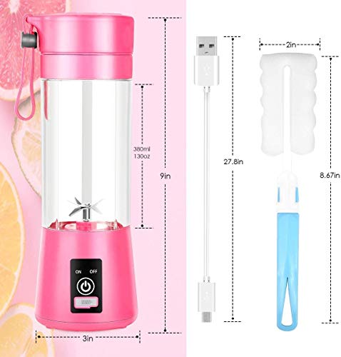 Mimill Personal Blender, Portable Blenders Smoothie Mixer USB Rechargeable Juicer Cup with 6 Updated Blades