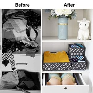 VERONLY Dresser Drawer Organizers for Clothing - Fabric Closet Organizers and Storage for Baby Clothes,Bra,Socks,Underwear,Closet,6pcs Pack, Gray