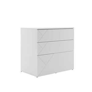 nexera 608603 atypik 3-drawer storage, white filing cabinet