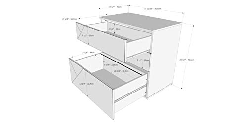 Nexera 608603 Atypik 3-Drawer Storage, White Filing Cabinet