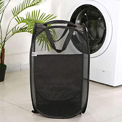DYT Mesh Pop up Laundry Hamper, Collapsible Clothes Hampers, Easy to Carry with Portable Handles