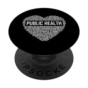 public health heart gift healthcare worker epidemiologist popsockets popgrip: swappable grip for phones & tablets