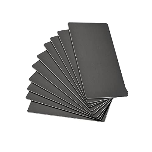 uxcell Blank Metal Card 80x40x1mm Anodized Aluminum Plate for DIY Laser Printing Engraving Black 15 Pcs