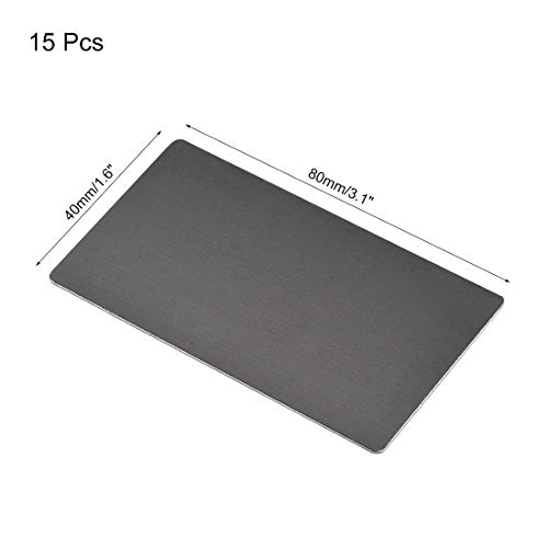 uxcell Blank Metal Card 80x40x1mm Anodized Aluminum Plate for DIY Laser Printing Engraving Black 15 Pcs