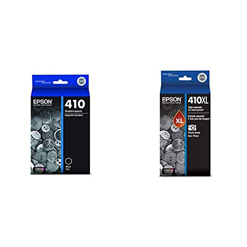 Epson T410020-S Ink Cartridge, Black & 410XL Photo Black Ink Cartridge, High Capacity (T410XL120)