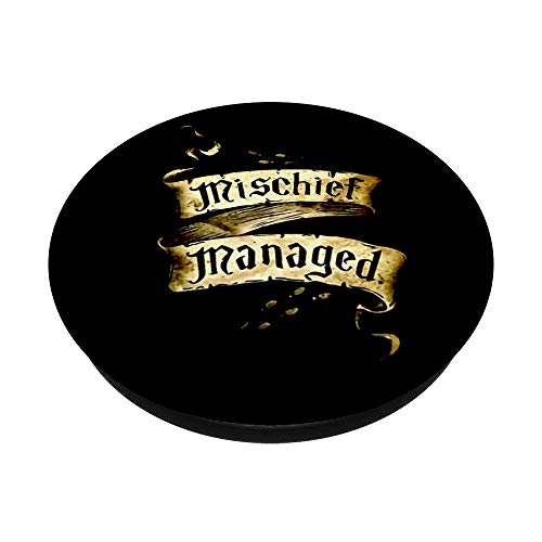 Mischief Managed Footprints Black Sash Ribbon PopSockets Grip and Stand for Phones and Tablets