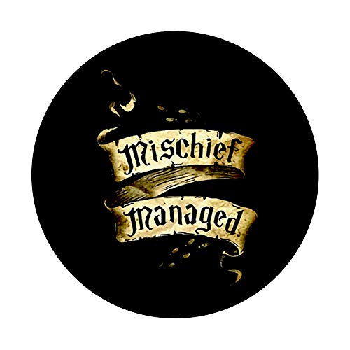Mischief Managed Footprints Black Sash Ribbon PopSockets Grip and Stand for Phones and Tablets