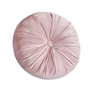 trraple round throw pillows, pumpkin velvet cushion pleated round pillow home decorative for sofa bed living room office chair couch