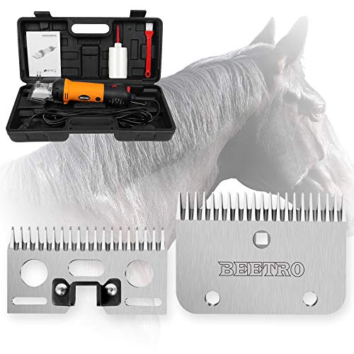 BEETRO 19 and 21 Teeth Horse Shears Replacement Blades, Professional Stainless Steel Clipper Blades for Horse Equine Goat Pony Cattle