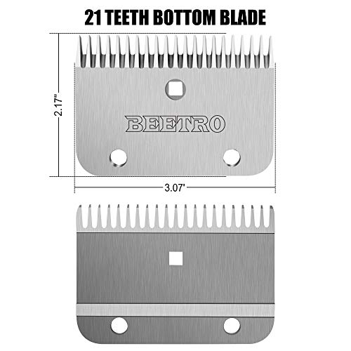 BEETRO 19 and 21 Teeth Horse Shears Replacement Blades, Professional Stainless Steel Clipper Blades for Horse Equine Goat Pony Cattle