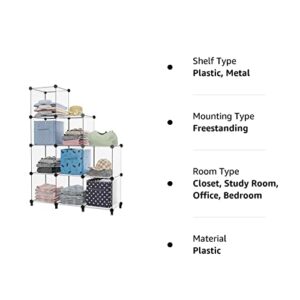 HOMIDEC Closet Organizer, 9-Cube Closet Organizers and Storage, Portable Closet Storage Shelves, Closet Organizers and Storage Shelves, Clothes Storage Organizer for Garment Racks, Closet, Wardrobe