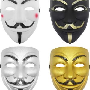 Udekit Hacker Mask V for Vendetta Mask for Kids Women Men Halloween Cosplay Costume