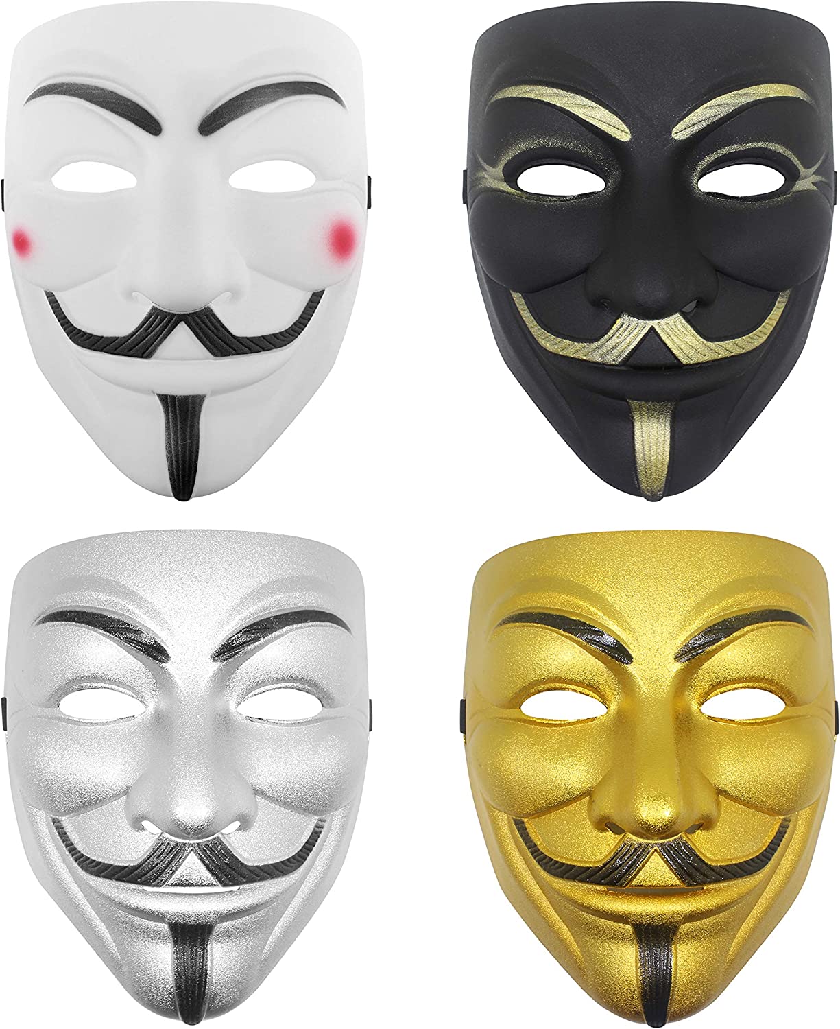 Udekit Hacker Mask V for Vendetta Mask for Kids Women Men Halloween Cosplay Costume
