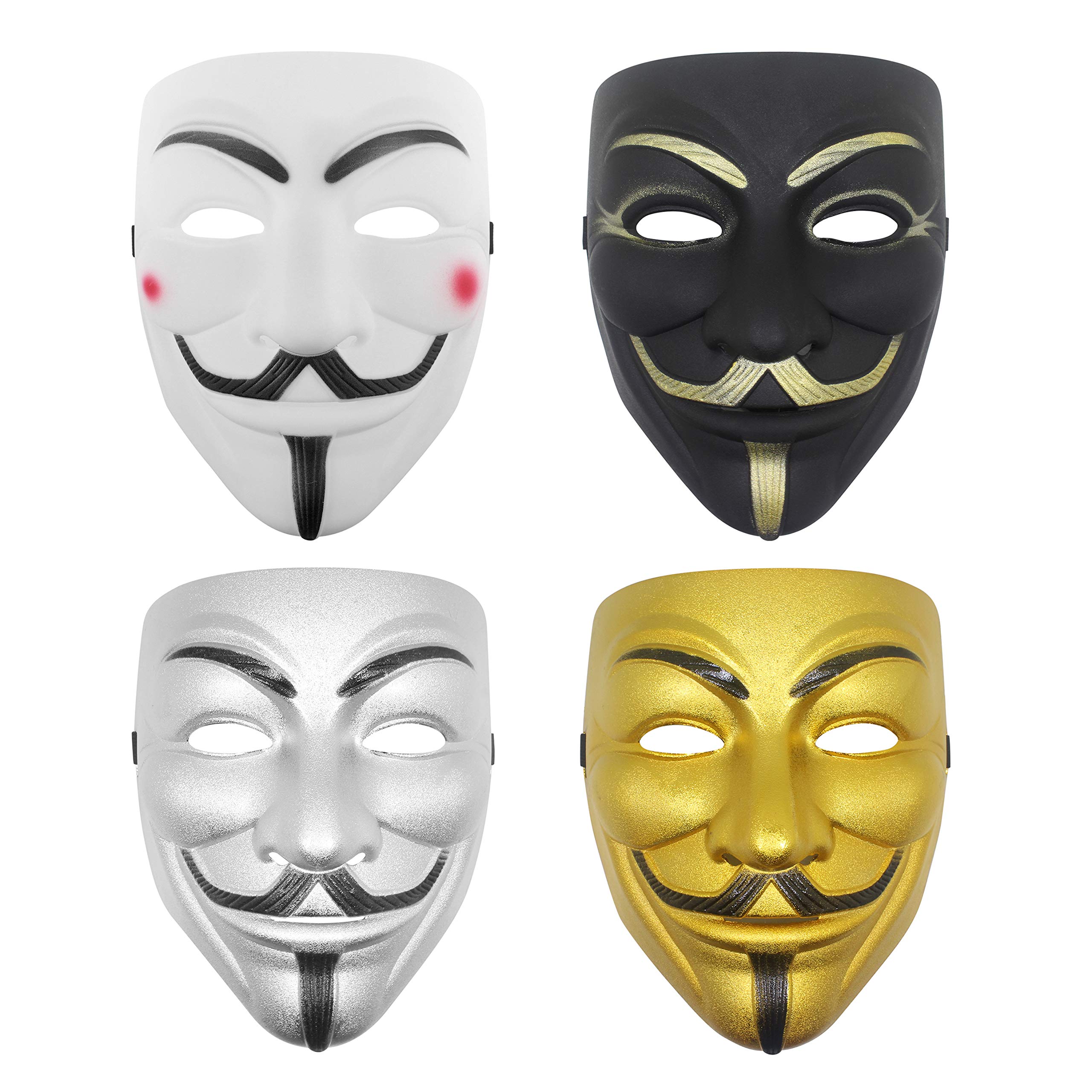 Udekit Hacker Mask V for Vendetta Mask for Kids Women Men Halloween Cosplay Costume