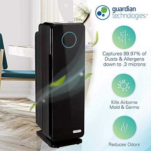 Germ Guardian True HEPA Filter Air Purifier, UV Light Sanitizer, Eliminates Germs, Air Purifier for Home AC4300BPTCA with FLT4850PT True HEPA Genuine Air Purifier Replacement Filter