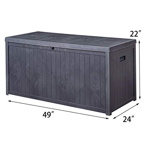 OVASTLKUY Outdoor Storage Container Deck Box-Organization and Storage for Patio Furniture, Outdoor Cushions, Garden Tools and Pool Toys (C006)