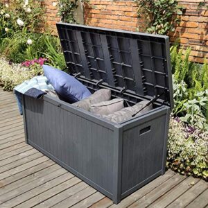 OVASTLKUY Outdoor Storage Container Deck Box-Organization and Storage for Patio Furniture, Outdoor Cushions, Garden Tools and Pool Toys (C006)