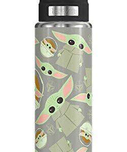 Tervis Star Wars-The Mandalorian Child Pattern Triple Walled Insulated Tumbler, 24 oz Wide Mouth Bottle, Stainless Steel