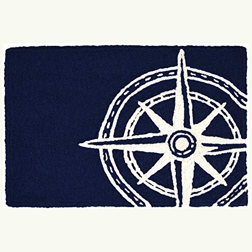 Navy Compass 20 x 30 Jellybean Accent Rug