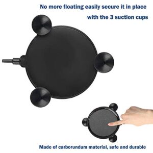 4 Pieces 4 Inch Air Stone Disc Bubbler Diffuser with 12 Pieces Suction Cups for Aquarium Hydroponics Fish Tank Air Pump Round Aquarium Air Stone Kit